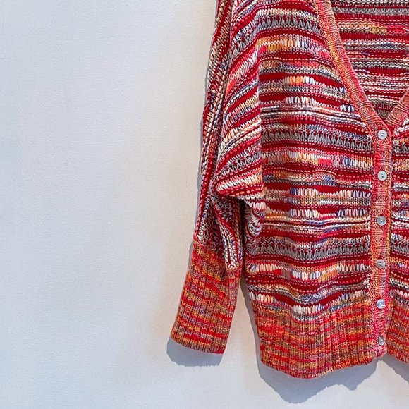 Yuka Knitted Button Down Multi-Colored Cardigan Fall Sweater Sz T4 Large - Picture 2 of 7